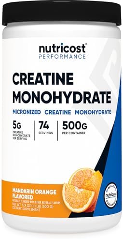 Nutricost Creatine Monohydrate Micronized Powder 500G  5000mg Per Serv  5g    100 Servings  17 9 Oz