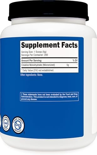 Nutricost Creatine Monohydrate Micronized Powder  1 KG    Pure Creatine Monohydrate