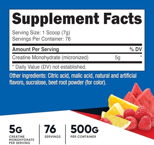 Nutricost Creatine Monohydrate Powder  Fruit Punch  500 Gram   Pack of 2 