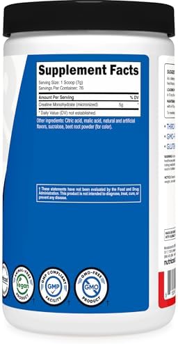 Nutricost Creatine Monohydrate Powder  Fruit Punch  500 Gram   Pack of 2 