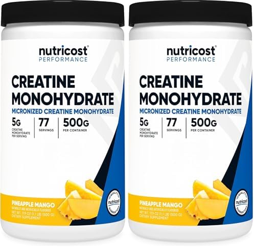 Nutricost Creatine Monohydrate Powder  Fruit Punch  500 Gram   Pack of 2 