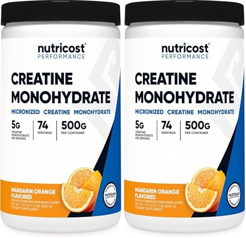Nutricost Creatine Monohydrate Powder  Fruit Punch  500 Gram   Pack of 2 