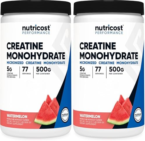 Nutricost Creatine Monohydrate Powder  Fruit Punch  500 Gram   Pack of 2 