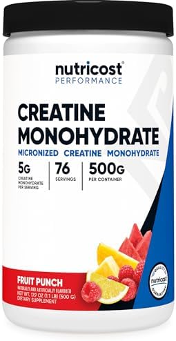 Nutricost Creatine Monohydrate Powder  Fruit Punch  500 Gram   Pack of 2 