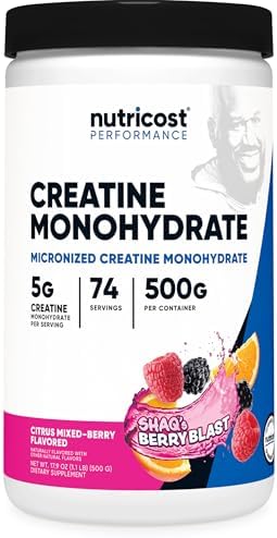 Nutricost Creatine Monohydrate Powder  Fruit Punch  500 Gram   Pack of 2 