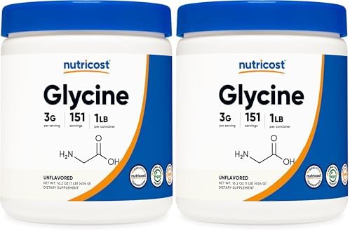 Nutricost Glycine Powder 1lb   Non GMO  Gluten Free
