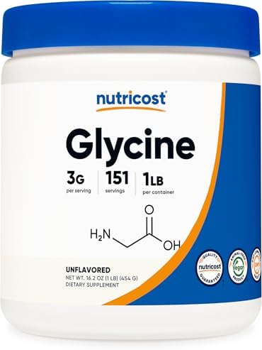 Nutricost Glycine Powder 1lb   Non GMO  Gluten Free