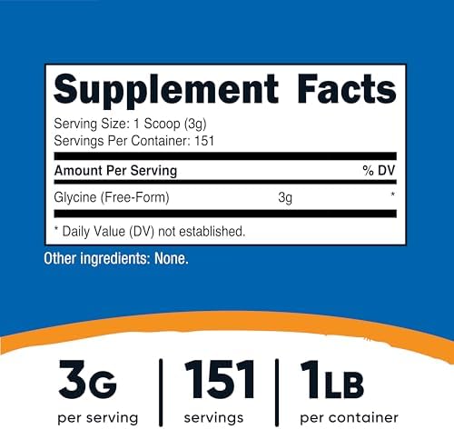 Nutricost Glycine Powder 1lb   Non GMO  Gluten Free