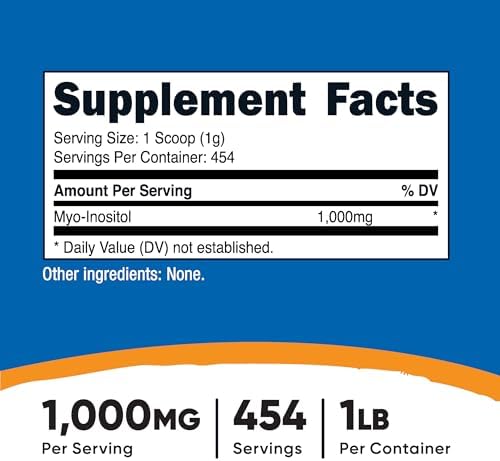 Nutricost Inositol Powder 1LB  454 Grams    Gluten Free  Non GMO