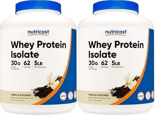 Nutricost Isolate Whey Protein Powder  Vanilla  5 pounds  Pack of 2