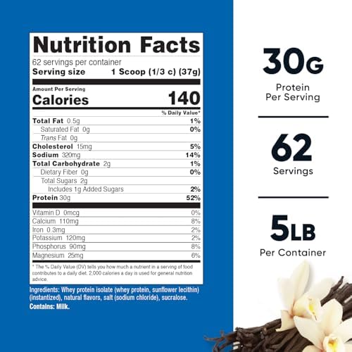 Nutricost Isolate Whey Protein Powder  Vanilla  5 pounds  Pack of 2