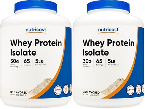 Nutricost Isolate Whey Protein Powder  Vanilla  5 pounds  Pack of 2