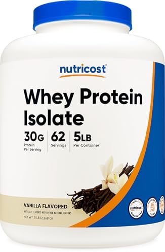 Nutricost Isolate Whey Protein Powder  Vanilla  5 pounds  Pack of 2