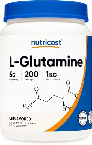 Nutricost L Glutamine Powder 1 KG   Unflavored  Non GMO  Gluten Free