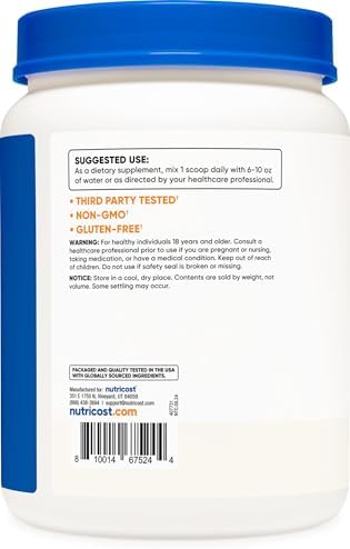 Nutricost L Glutamine Powder 1 KG   Unflavored  Non GMO  Gluten Free