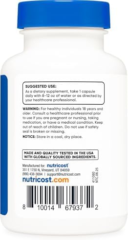 Nutricost L Theanine 200mg  120 Capsules  Double Strength   Non GMO  Gluten Free
