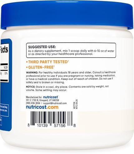 Nutricost Magnesium Glycinate Powder  250 Grams   Unflavored 