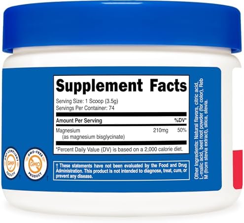 Nutricost Magnesium Glycinate Powder  250 Grams   Unflavored 