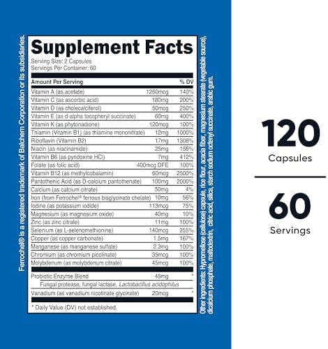 Nutricost Multivitamin with Probiotics 120 Vegetarian Capsules   Packed with Vitamins & Minerals