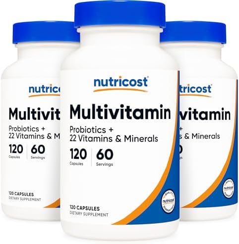Nutricost Multivitamin with Probiotics 120 Vegetarian Capsules   Packed with Vitamins & Minerals