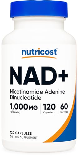 Nutricost NAD  Supplement 1 000mg per Serving 120 Capsules  Nicotinamide Adenine Dinucleotide    60 Servings  Gluten Free  Vegan
