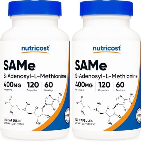 Nutricost SAM e  S Adenosyl L Methionine  400mg Per Serving  60 Servings  200mg Per Capsule  120 Capsules   Non GMO  Gluten Free Same  Vegetarian