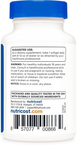 Nutricost Vitamin K2  MK7   100mcg    Vitamin D3  5000 IU  120 Softgels   Gluten Free and Non GMO