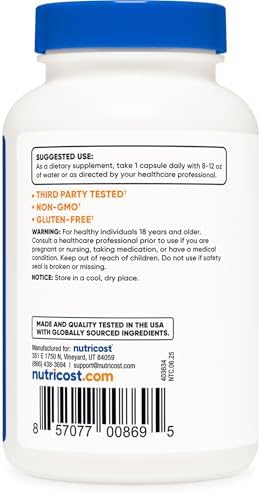 Nutricost Vitamin K2  MK4  240 Capsules  100mcg    Gluten Free and Non GMO