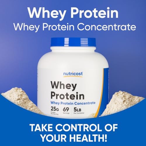 Nutricost Whey Protein Powder  Unflavored  5 pounds   from Whey Protein Concentrate