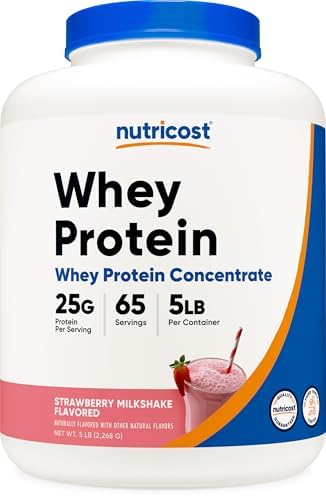 Nutricost Whey Protein Powder  Unflavored  5 pounds   from Whey Protein Concentrate
