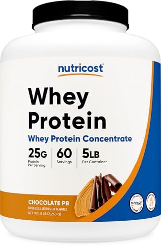 Nutricost Whey Protein Powder  Unflavored  5 pounds   from Whey Protein Concentrate