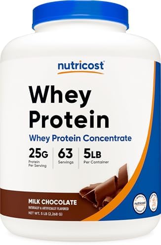 Nutricost Whey Protein Powder  Unflavored  5 pounds   from Whey Protein Concentrate