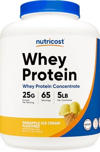 Nutricost Whey Protein Powder  Unflavored  5 pounds   from Whey Protein Concentrate