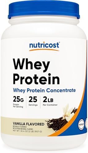Nutricost Whey Protein Powder  Unflavored  5 pounds   from Whey Protein Concentrate