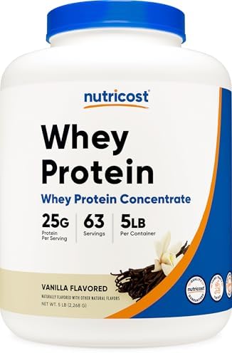 Nutricost Whey Protein Powder  Unflavored  5 pounds   from Whey Protein Concentrate