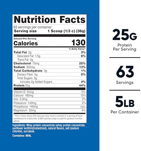 Nutricost Whey Protein Powder  Vanilla  5 pounds   Whey Protein Concentrate