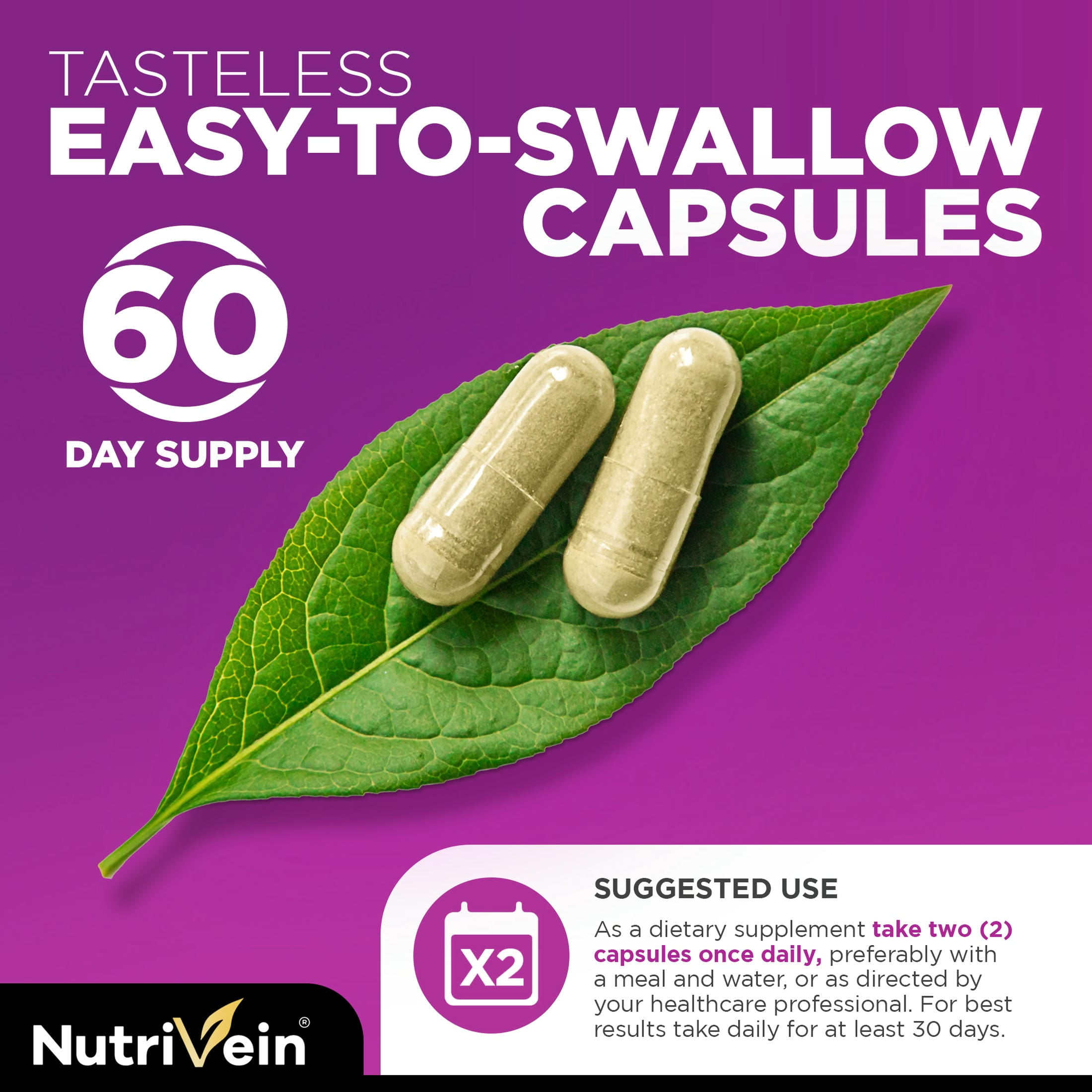 Nutrivein Resveratrol Supplement   Antioxidant  Anti Aging  Vegan   120 Capsules