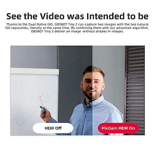 OBSBOT Tiny 2 Cámara web PTZ 4K alimentada por IA 1/1.5 "CMOS 4 veces más rápido enfoque USB 3.0 10x más rápido transmisión de datos control de voz, W Tiny Smart Remote 2