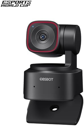 OBSBOT Tiny 2 Lite 4K Webcam for PC  AI Tracking PTZ Streaming Camera with 1/2 Sensor  Gesture Control  60 FPS  HDR  Microphones  Web Camera for Desktop Computer  Laptop  Meeting  Video Calls  etc 