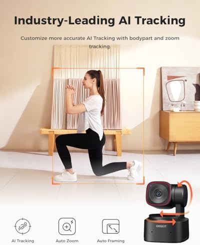 OBSBOT Tiny 2 Lite 4K Webcam for PC  AI Tracking PTZ Streaming Camera with 1/2 Sensor  Gesture Control  60 FPS  HDR  Microphones  Web Camera for Desktop Computer  Laptop  Meeting  Video Calls  etc 
