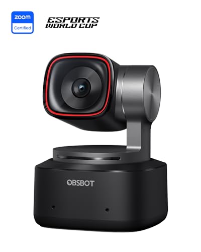 OBSBOT Tiny 2 Webcam 4K Control de voz PTZ, seguimiento AI multimodo y enfoque automático, cámara web con sensor de 1/1.5 pulgadas, control de gestos, 60 FPS, corrección de luz HDR, cámara web para