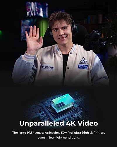 OBSBOT Tiny 2 Webcam 4K Voice Control PTZ  AI Tracking Multi Mode & Auto Focus  Web Camera with 1/1 5 Sensor  Gesture Control  60 FPS  HDR Light Correction  Webcam for PC  Streaming  Meeting  etc 