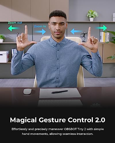 OBSBOT Tiny 2 Webcam 4K Voice Control PTZ  AI Tracking Multi Mode & Auto Focus  Web Camera with 1/1 5 Sensor  Gesture Control  60 FPS  HDR Light Correction  Webcam for PC  Streaming  Meeting  etc 