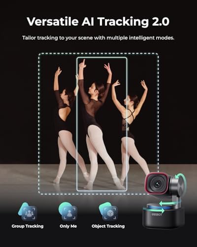 OBSBOT Tiny 3 AI Powered Spatial Audio 4K Webcam  AI Tracking PTZ Camera with 1/1 28 Sensor  Tri Mic  Voice & Gesture Control  120FPS  HDR  Web Cam for PC  Laptop  Streaming  Meeting  Switch 2  etc 
