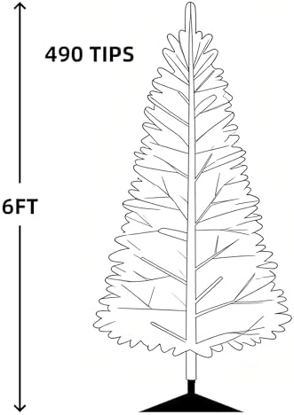 OCACA 6FT Unlit Artificial Christmas Tree with PVC Branch Tips  Full Shape Hinged Branch Design  Stable Four Leg Stand  Classic Green Indoor Holiday Décor Xmas Tree for Home Small Spaces