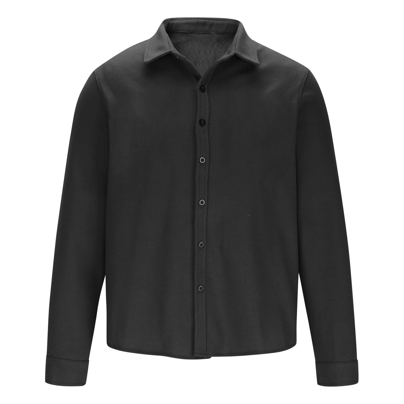 OGLCCG Men s Wool Bomber Jacket Casual Single Breasted Woolen Blend Coat Solid Color Turn Down Collar Long Sleeve Jacket XXL Black