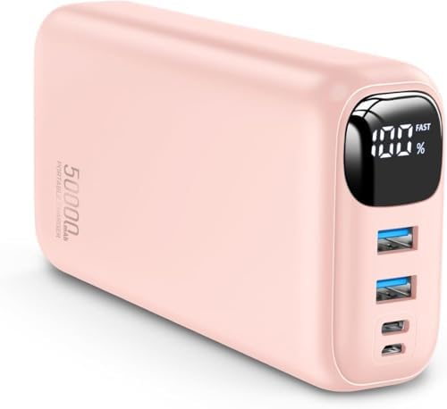 OHOVIV Portable Charger 50000mAh Power Bank   22 5W Fast Charging External Battery Pack USB C Portable Phone Charger for iPhone 17/16/15/14/13 Pro Android Samsung  for Travel Camping Essential