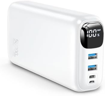 OHOVIV Portable Charger 50000mAh Power Bank   22 5W Fast Charging External Battery Pack USB C Portable Phone Charger for iPhone 17/16/15/14/13 Pro Android Samsung  for Travel Camping Essential