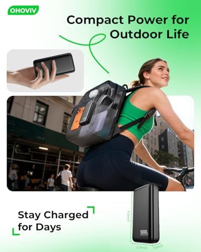 OHOVIV Portable Charger 50000mAh Power Bank   22 5W Fast Charging External Battery Pack USB C Portable Phone Charger for iPhone 17/16/15/14/13 Pro Android Samsung  for Travel Camping Essential