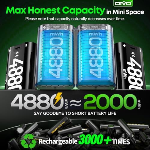 OIVO Rechargeable Battery for Xbox One/Series X/S  4 x 4880mWh Xbox Batteries  Xbx Series Battery Charger Station for Xbx One S X/Elite Controller